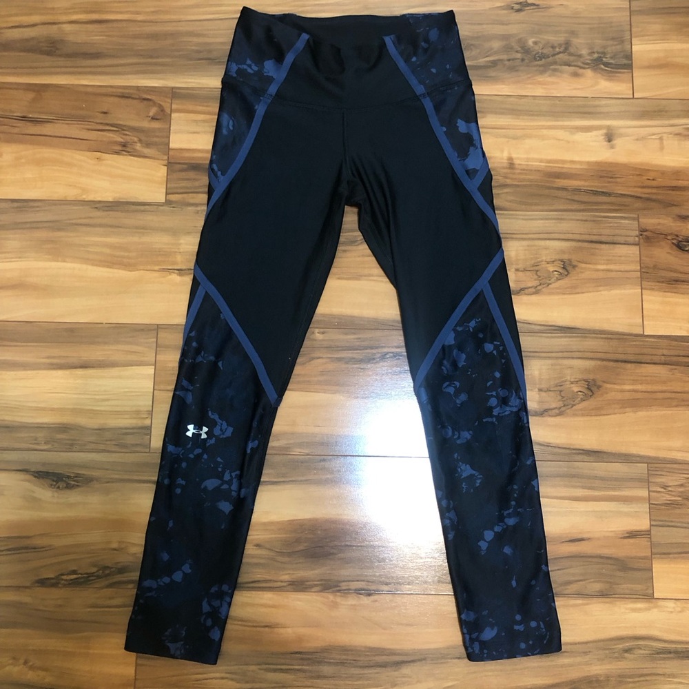 Under Armour Black and Blue Multicolored Leggings Size S